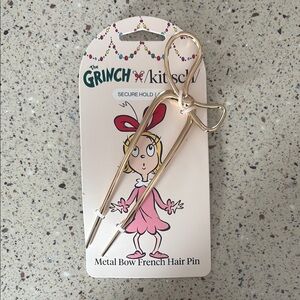 Kitsch Grinch Metal Bow French Hair Pin